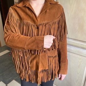 Vintage suede fringe jacket